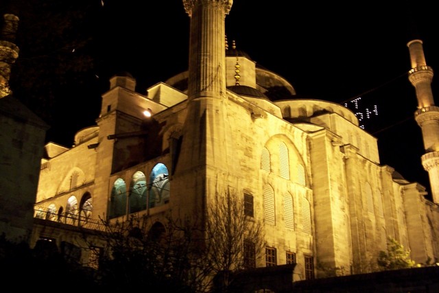 Blue Mosque at night